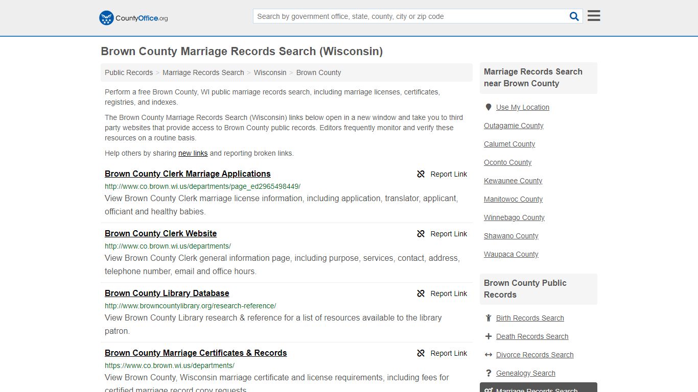Marriage Records Search - Brown County, WI (Marriage ...