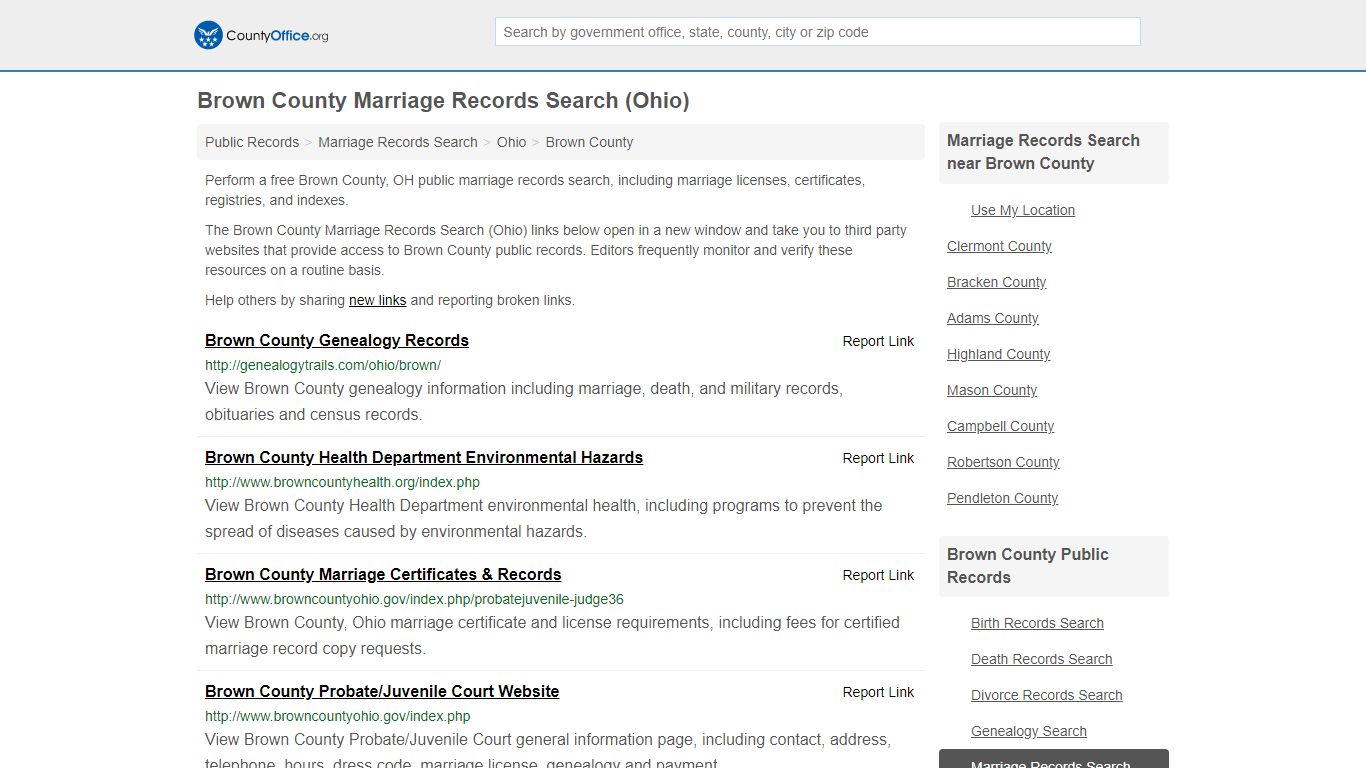 Marriage Records Search - Brown County, OH (Marriage ...